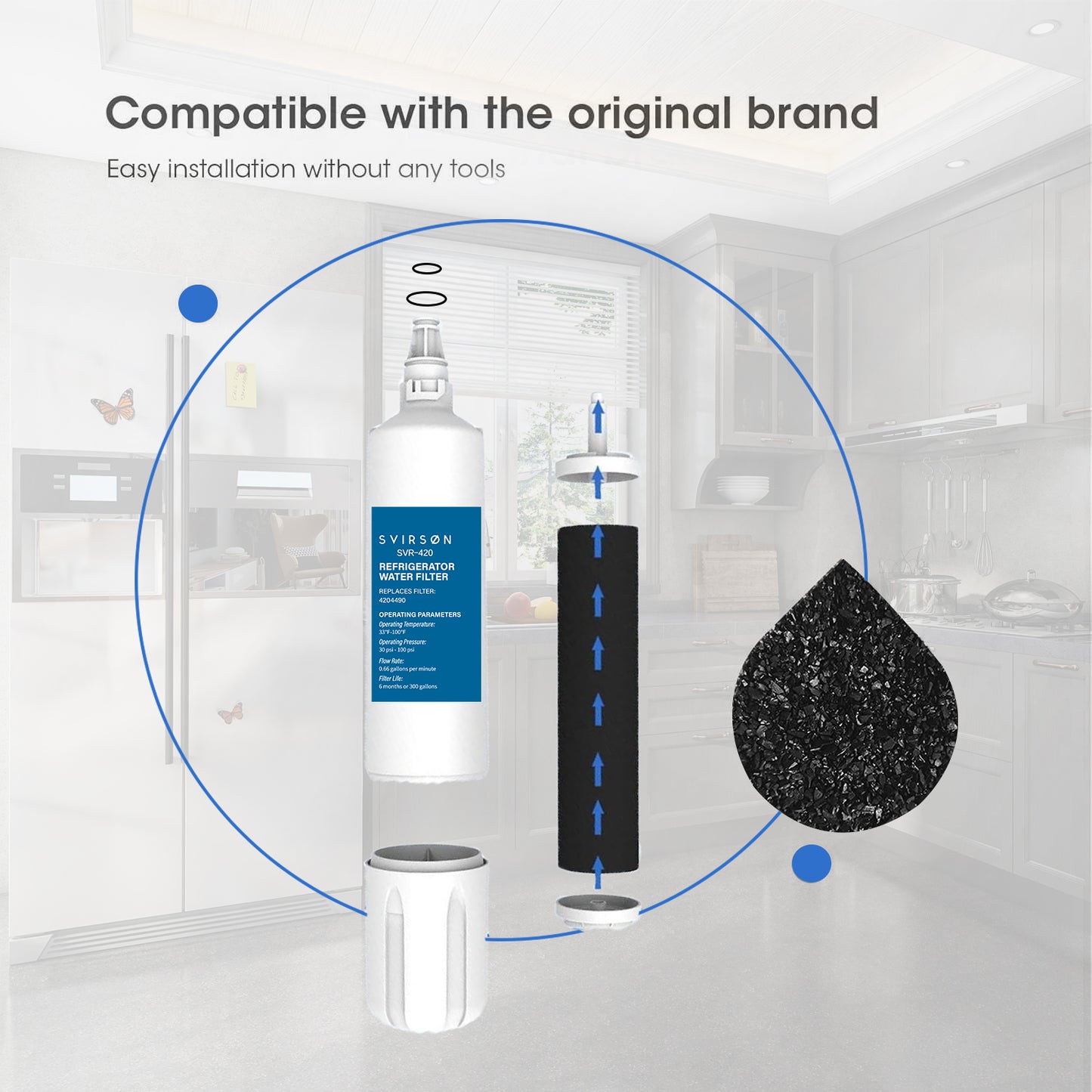 4204490 Compatible Water Filter Replacement – 2 Pack | SVIRSON®