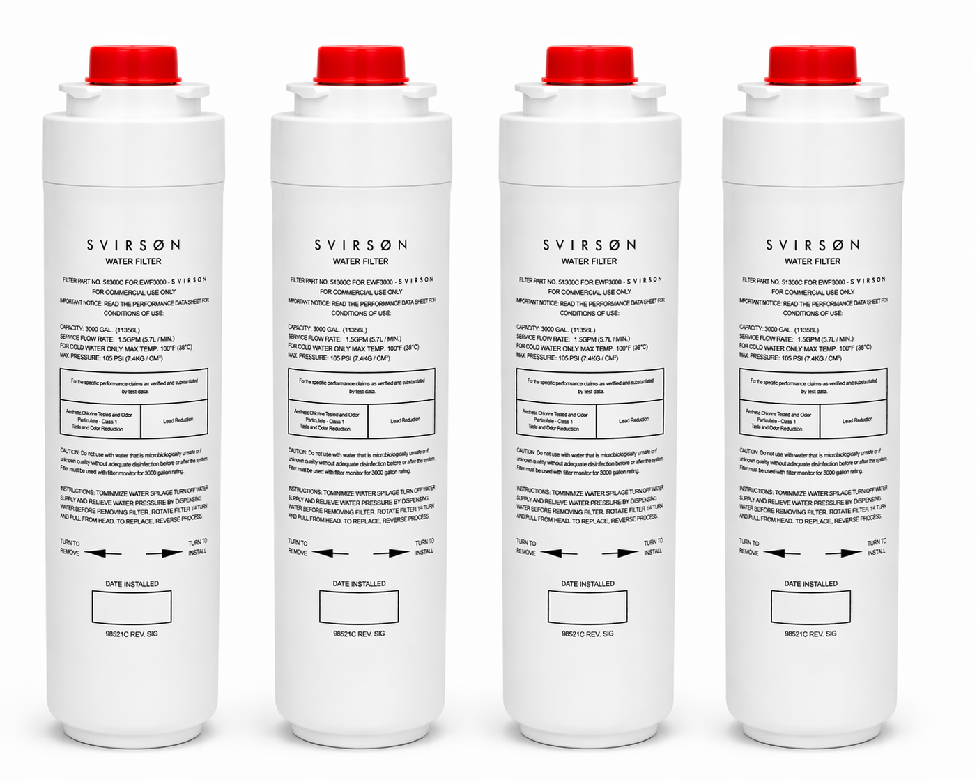 SVIRSON 51300C Water Filter Replacement for Elkay EWF3000 (4 Pack) – Long Lasting Compatible Filters