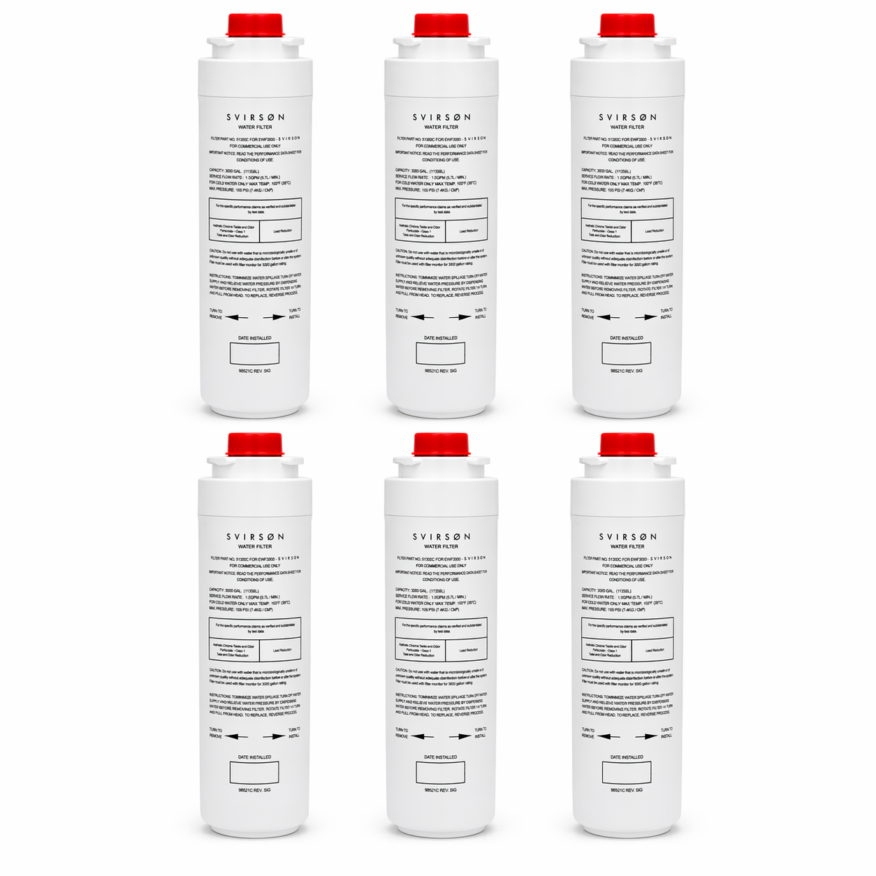 SVIRSON 51300C Water Filter Replacement for Elkay EWF3000 (6 Pack) – Long Lasting Compatible Filters