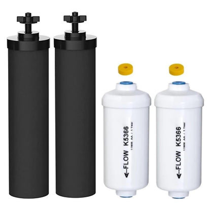 SVIRSON® BB9-2 Compatible Filter Combo Pack – Carbon Water Filter Elements + Fluoride Filters – Fits Berkey® Gravity Water Filter Systems