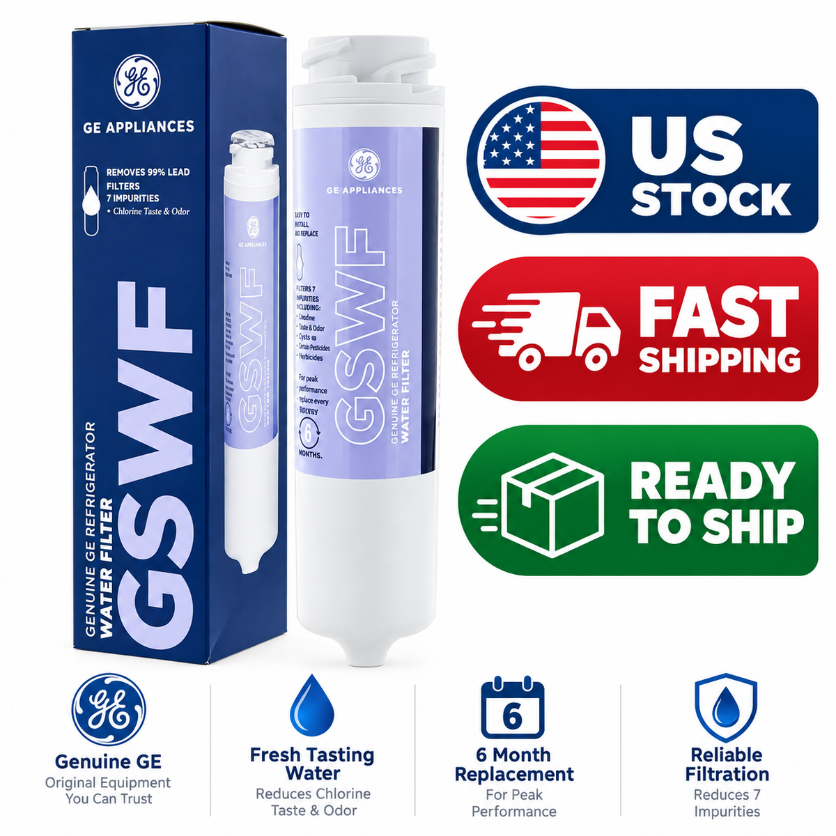 GE Appliances GSWF Refrigerator Water Filter