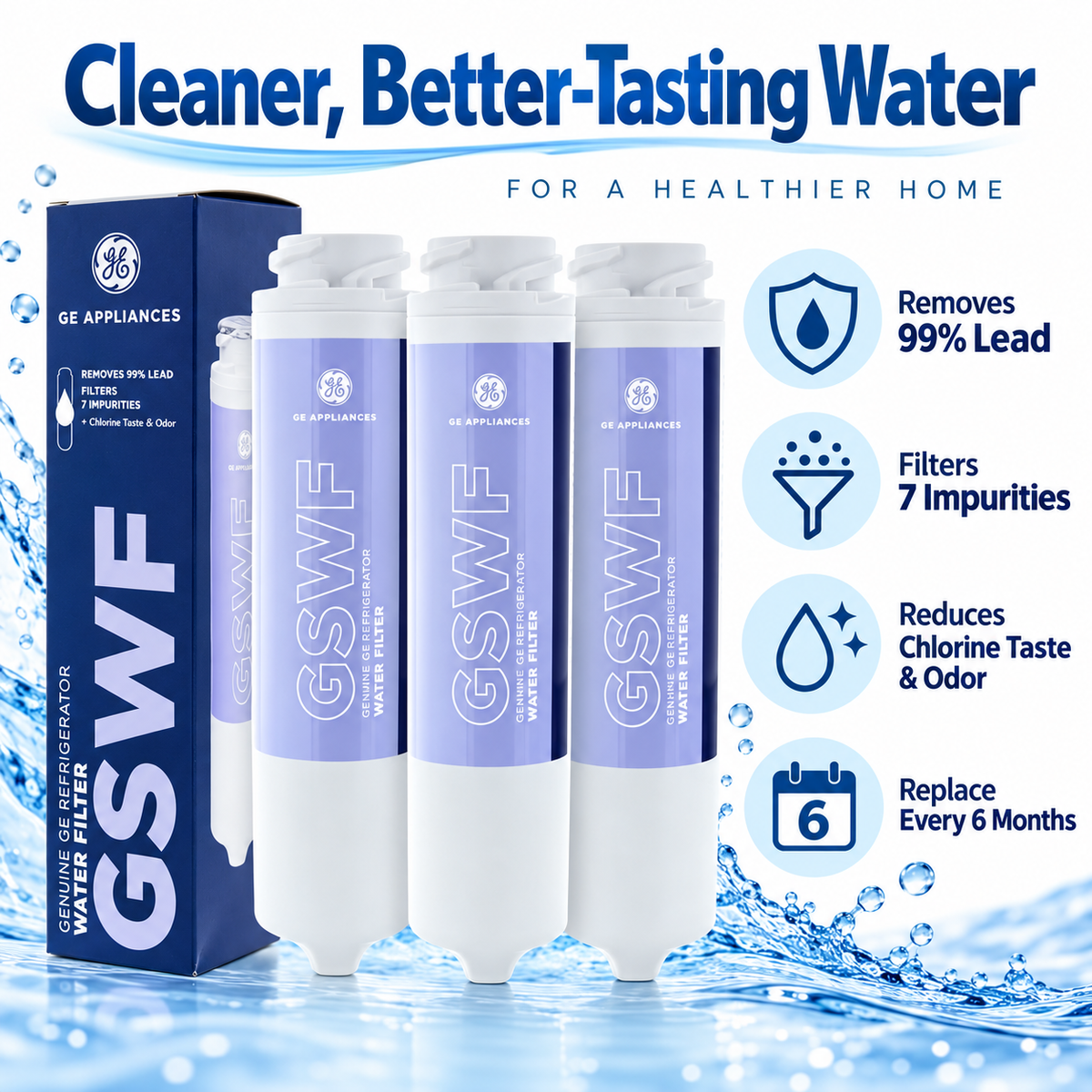 GE Appliances GSWF Refrigerator Water Filter