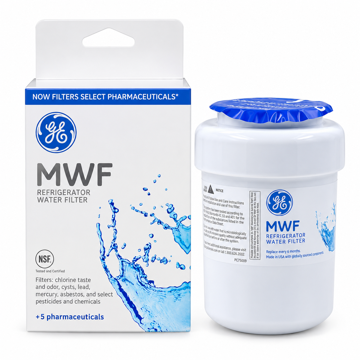 GE MWF MWFP Refrigerator Water Filter – SmartWater GWF 46-9991 Replacement